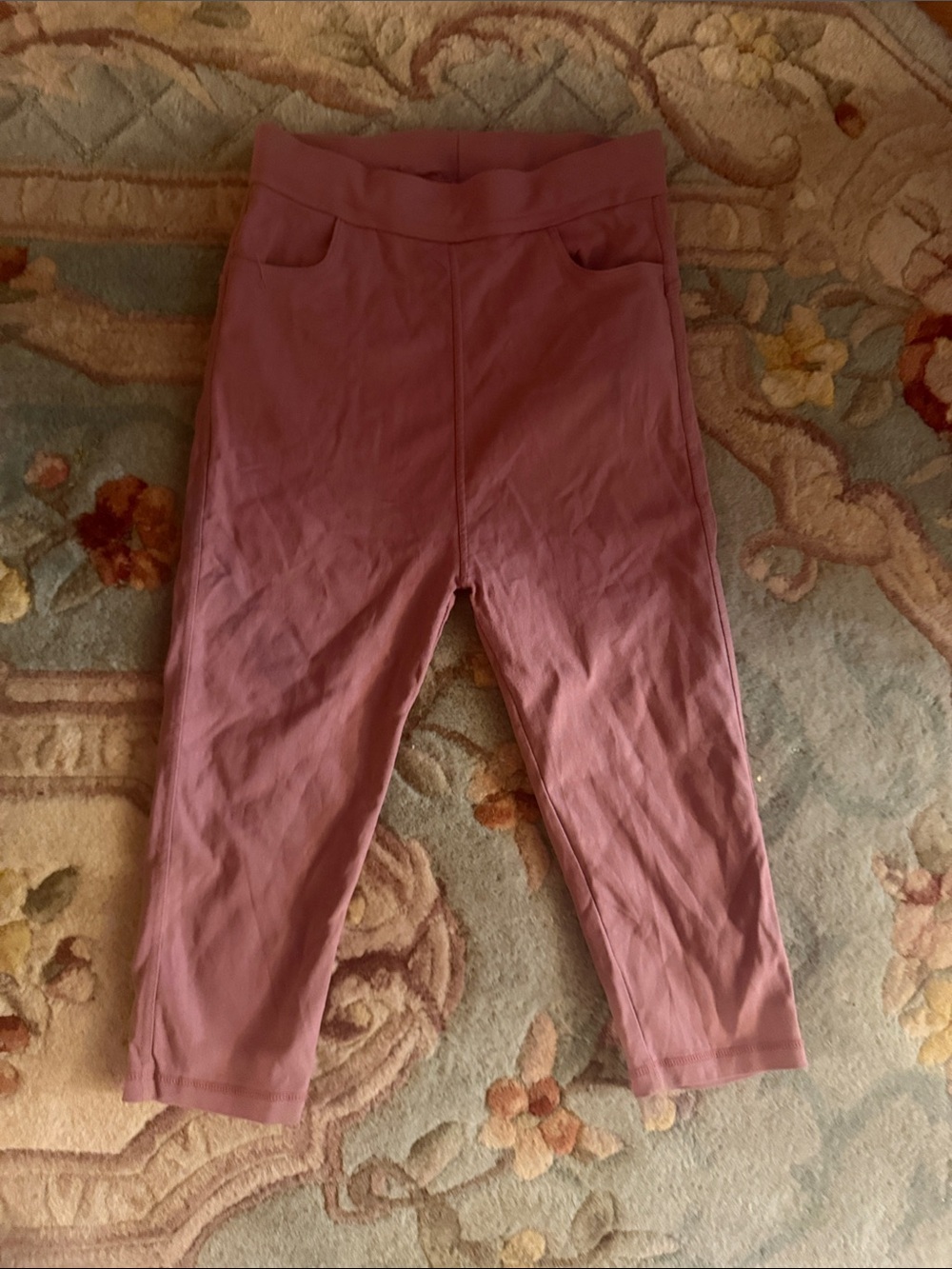 Girls' Dusty Rose Stretch Capri Leggings